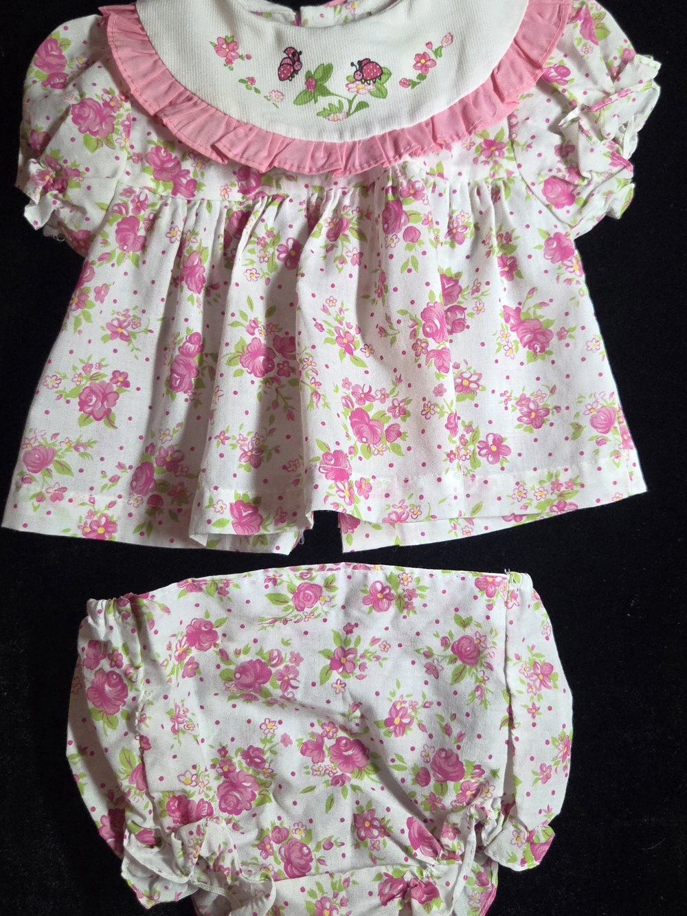 Catton Candy Pink & White Floral Diaper Cover Set